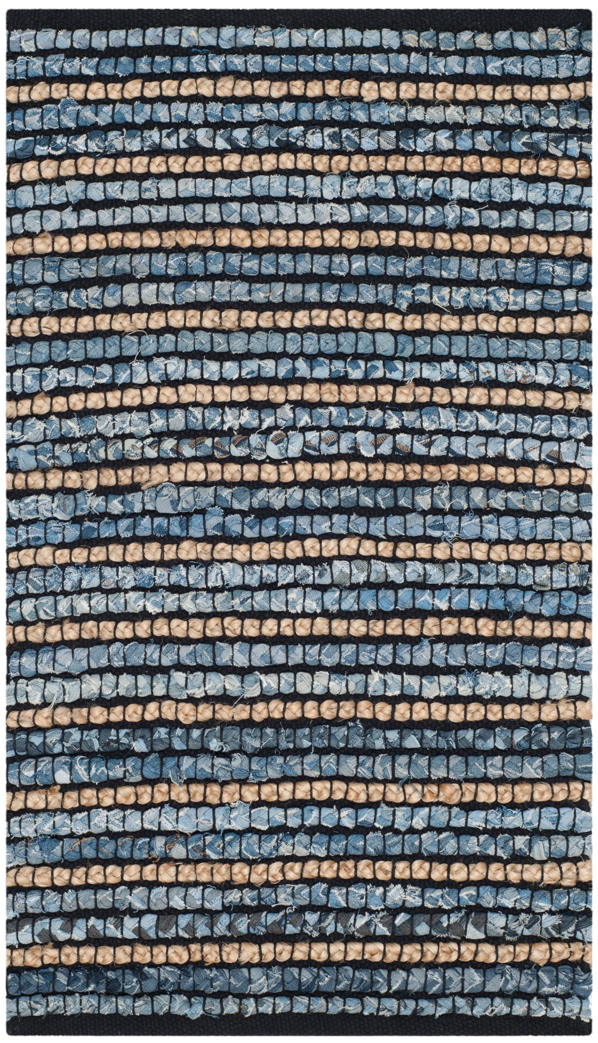 Arlo Home Hand Woven Area Rug, CAP363A, Blue/Natural,  2' X 3' - Image 0