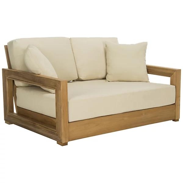 Anglim Outdoor Brazilian Teak 2-Seat Sofa - Image 0