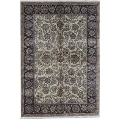 One-of-a-Kind Mountain King Hand-Knotted Ivory/Black 6'2" x 9'1" Wool Area Rug - Image 0