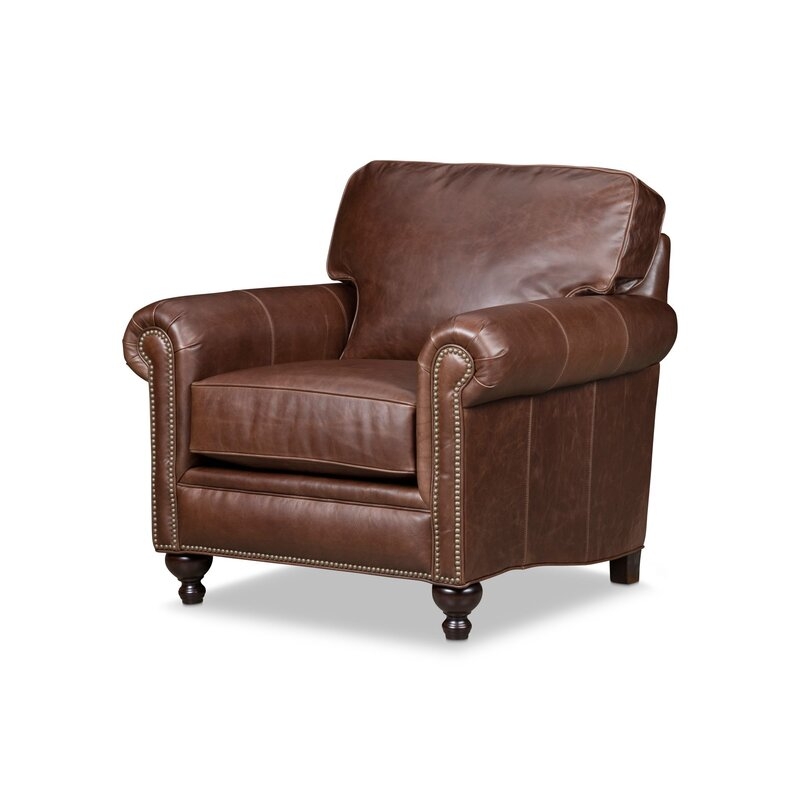 Stone & Leigh™ Furniture Harrison 38" W Genuine Leather Top Grain Leather Armchair - Image 0