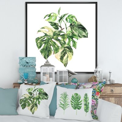 Tropical Green Leaves In Summer Times I - Tropical Canvas Wall Art Print-FL35377 - Image 0