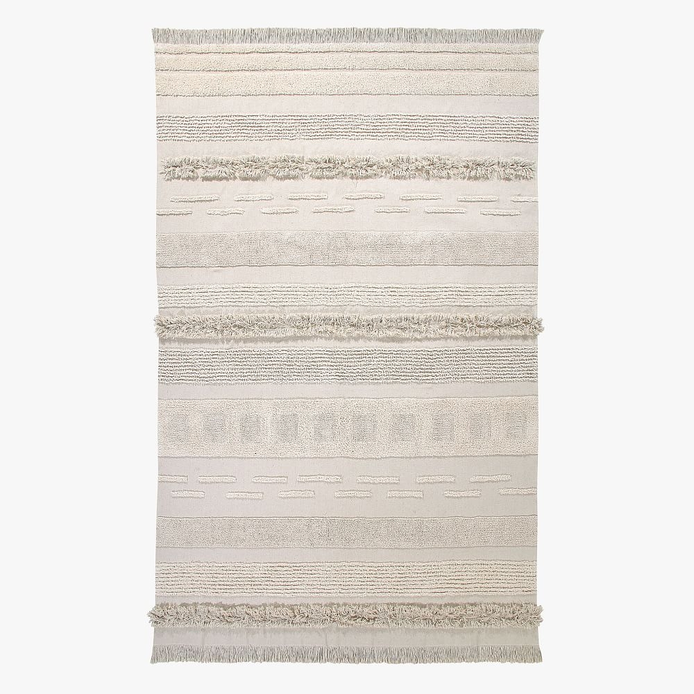Airy Cotton Tufted Washable Rug, 6.7'x9.10', Natural - Image 0