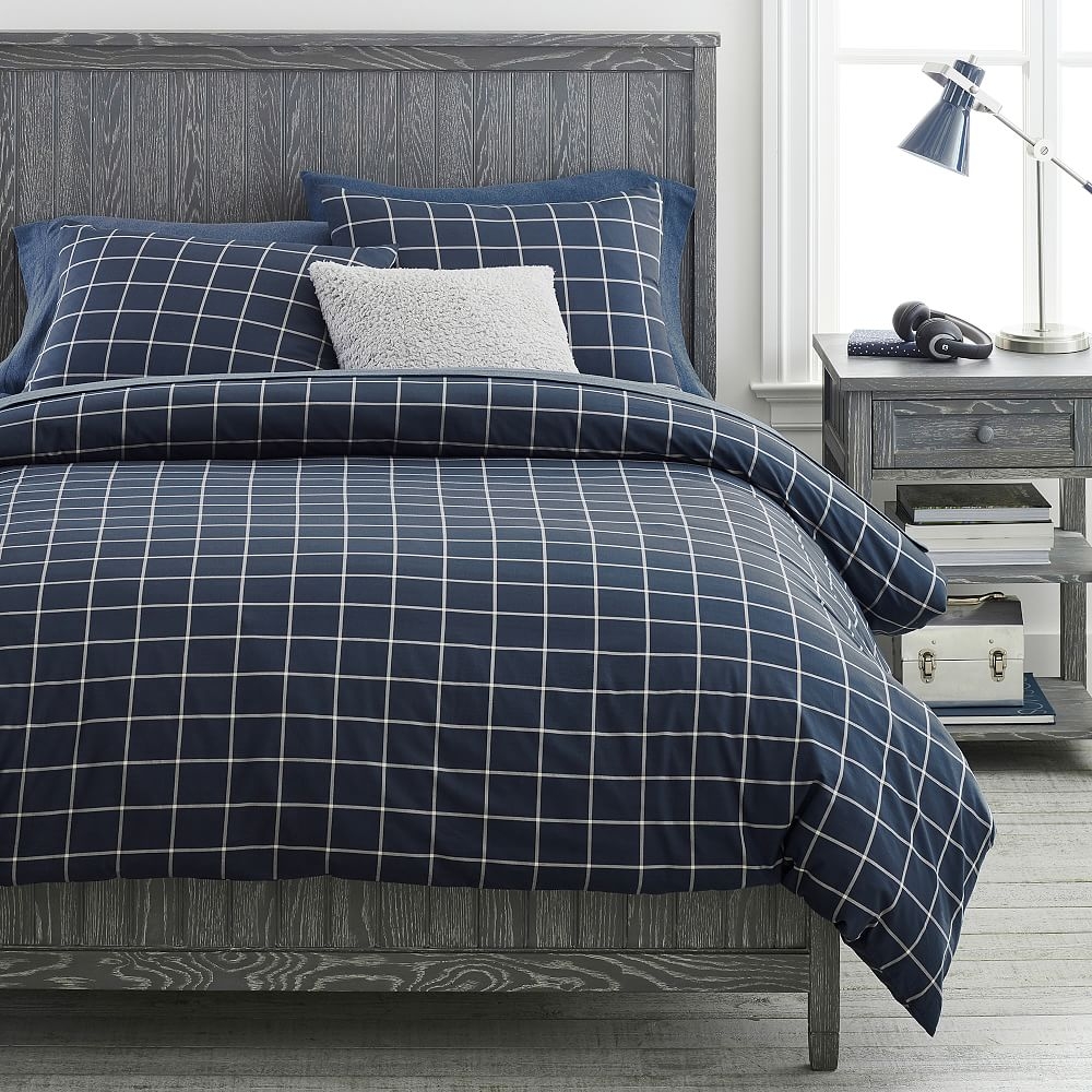 Boxter Plaid Duvet Cover, Twin/Twin XL, Navy - Image 0