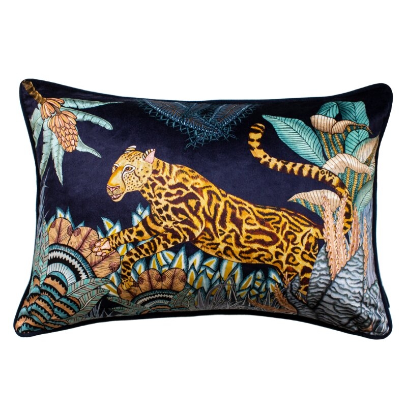Ngala Trading Co. Sabie Ardmore Cheetah Kings Jungle Rectangular Velvet Pillow Cover & Insert - Image 0