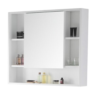 Lee 34" x 30" Surface Mount Framed 1 Door Medicine Cabinet with 7 Shelves - Image 0