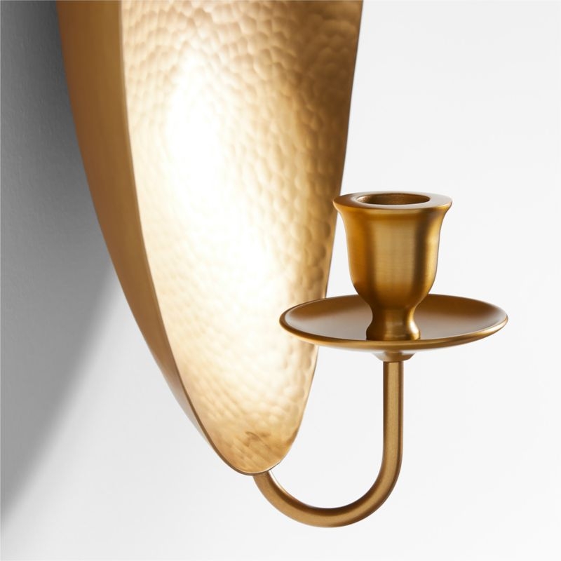 Odate Brass Hammered Metal Wall Sconce - Image 3
