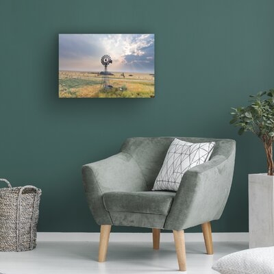 Annie Bailey Art 'Windmill Sunset' Canvas Art - Image 0