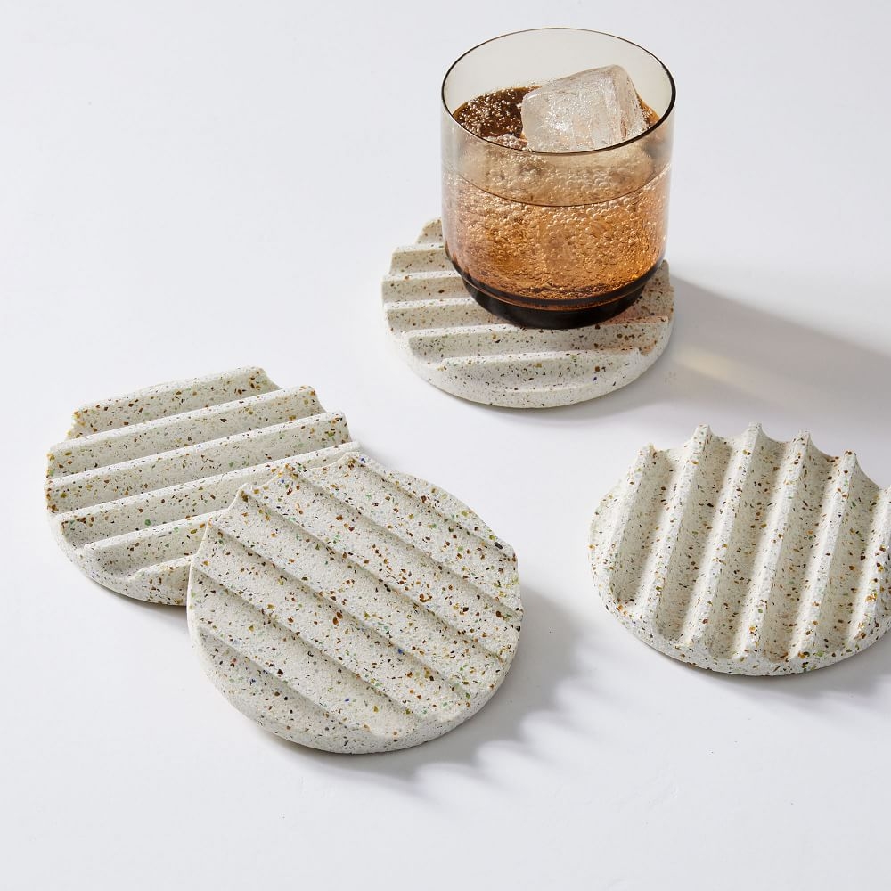 Pretti.Cool Coasters, Terrazzo White Set - Image 0