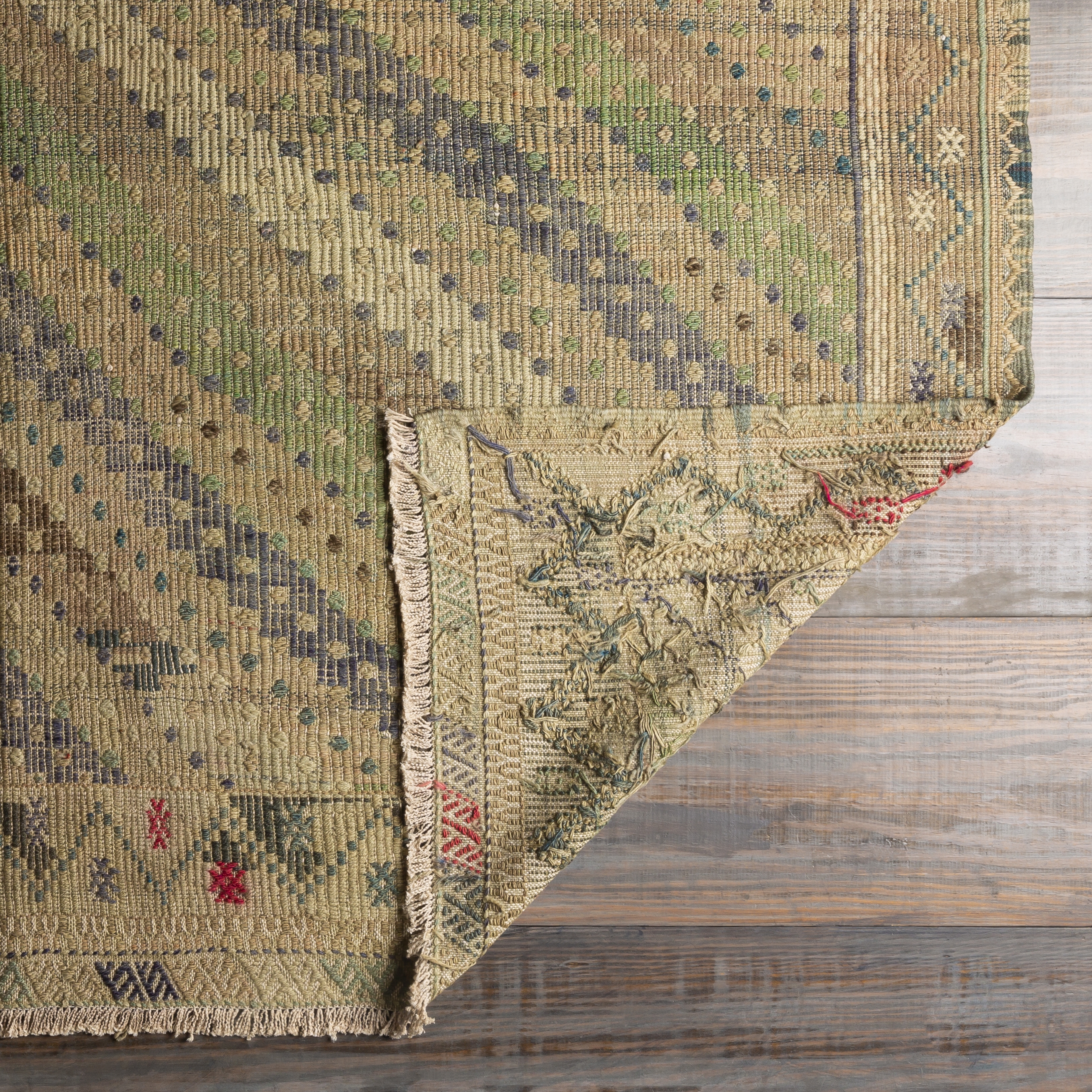 Antique One of a Kind Brown Indoor 6'4" x 10'6" Handmade Rug - Image 4