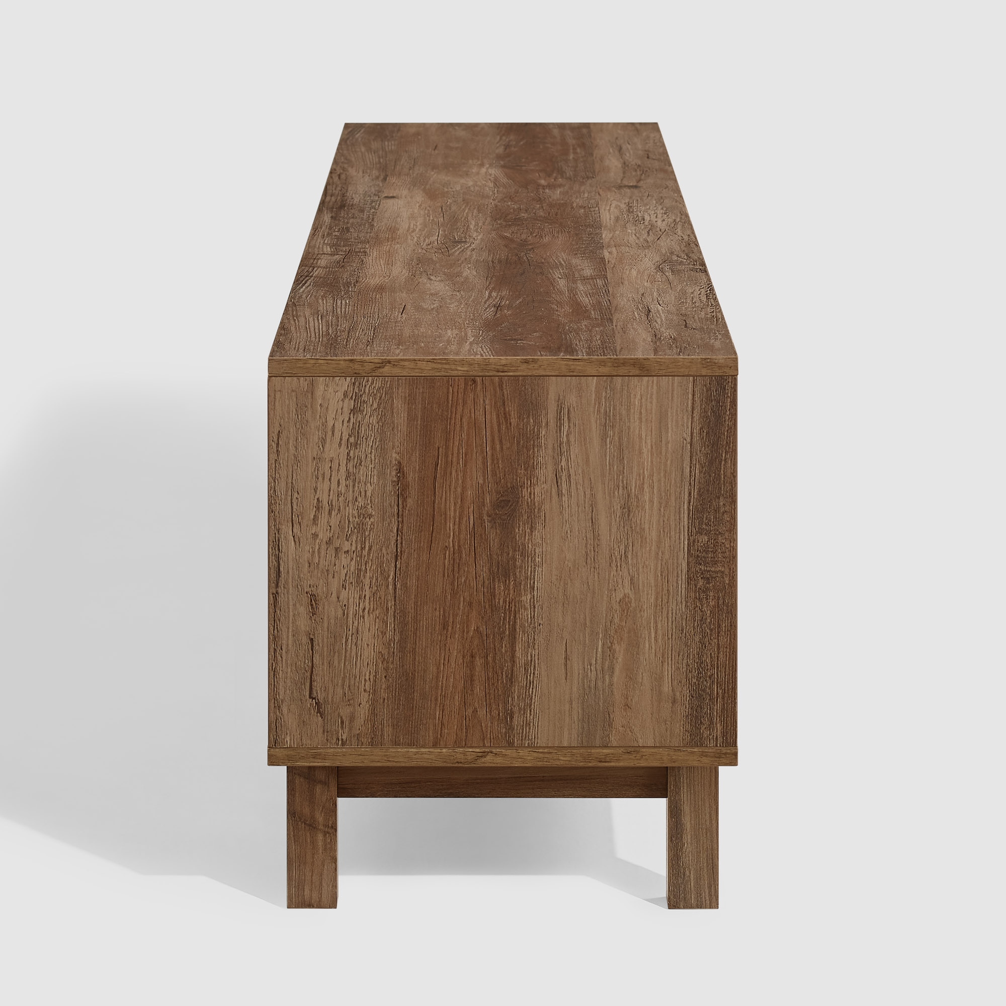 70" Simple Barndoor TV Stand - Rustic Oak - Image 4