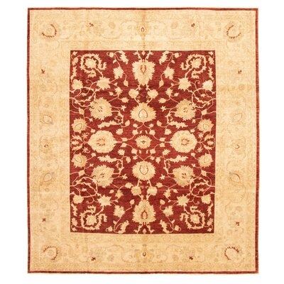 One-of-a-Kind Hand-Knotted New Age 8'3" x 9'10" Wool Area Rug in Dark Red - Image 0