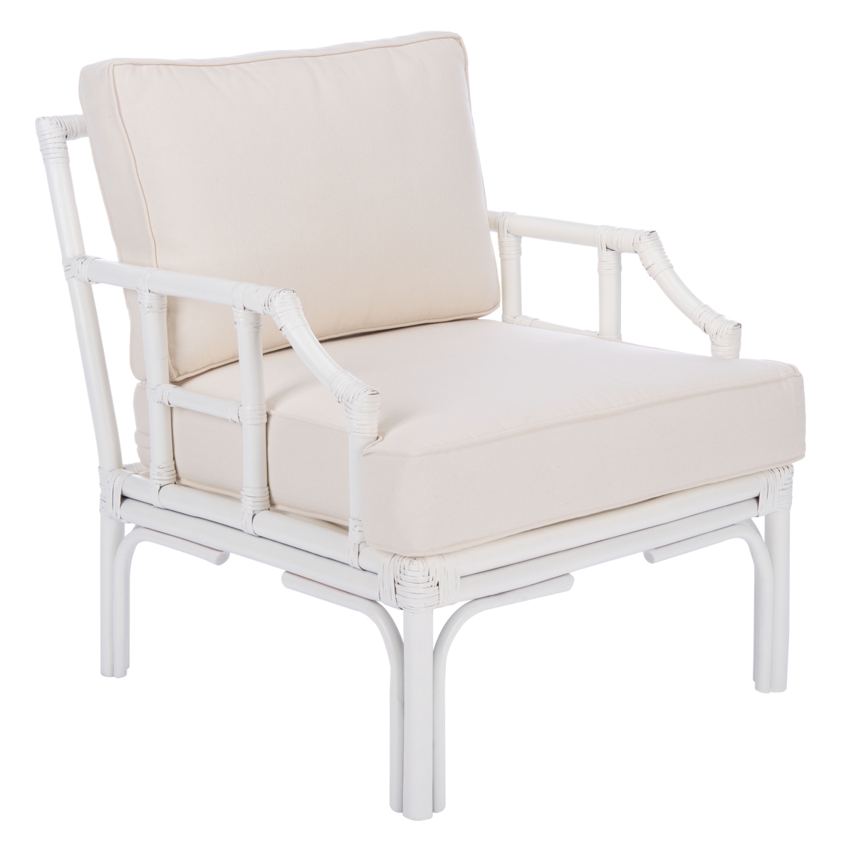 Kazumi Accent Chair W/ Cushion - White / White - Safavieh - Image 5
