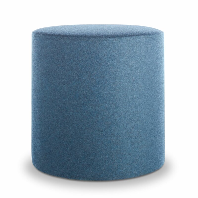Blu Dot Bumper 17" Round Pouf Ottoman Fabric: Vesper Marine Blue - Image 0