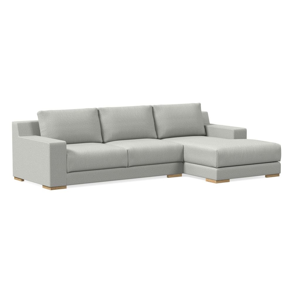Dalton 121" Right 2-Piece Chaise Sectional, Deco Weave, Pearl Gray, Almond - Image 0