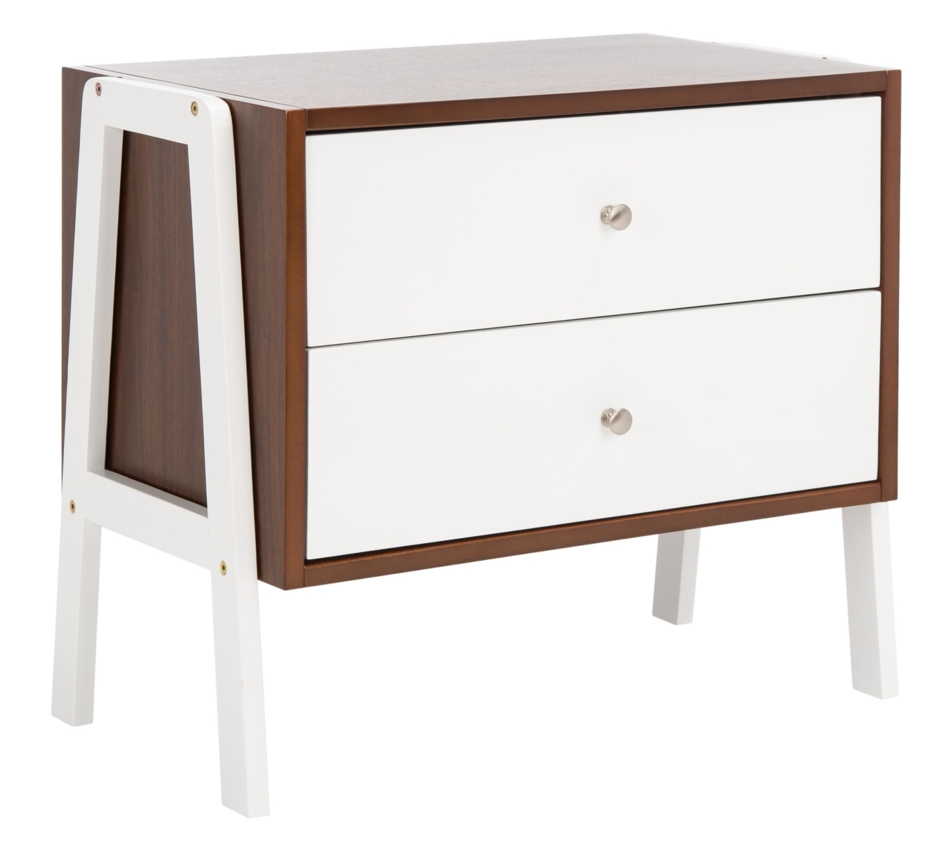 Winchester Night Stand - Walnut / White - Safavieh - Image 4