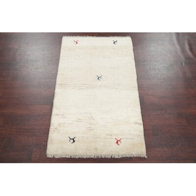 One-of-a-Kind Alexys Hand-Knotted New Age Beige 3'3" x 5'6" Wool Area Rug - Image 0