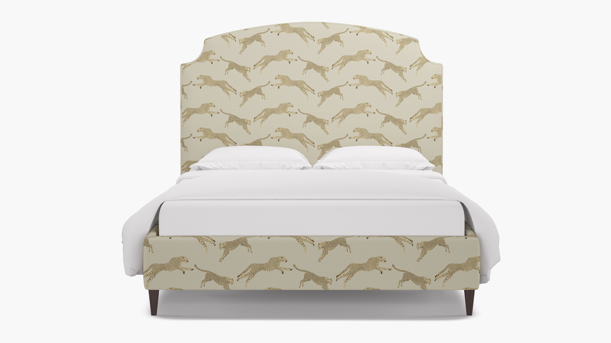 Cove Bed, Desert Cheetah, Espresso Square Tapered Leg, King - Image 0