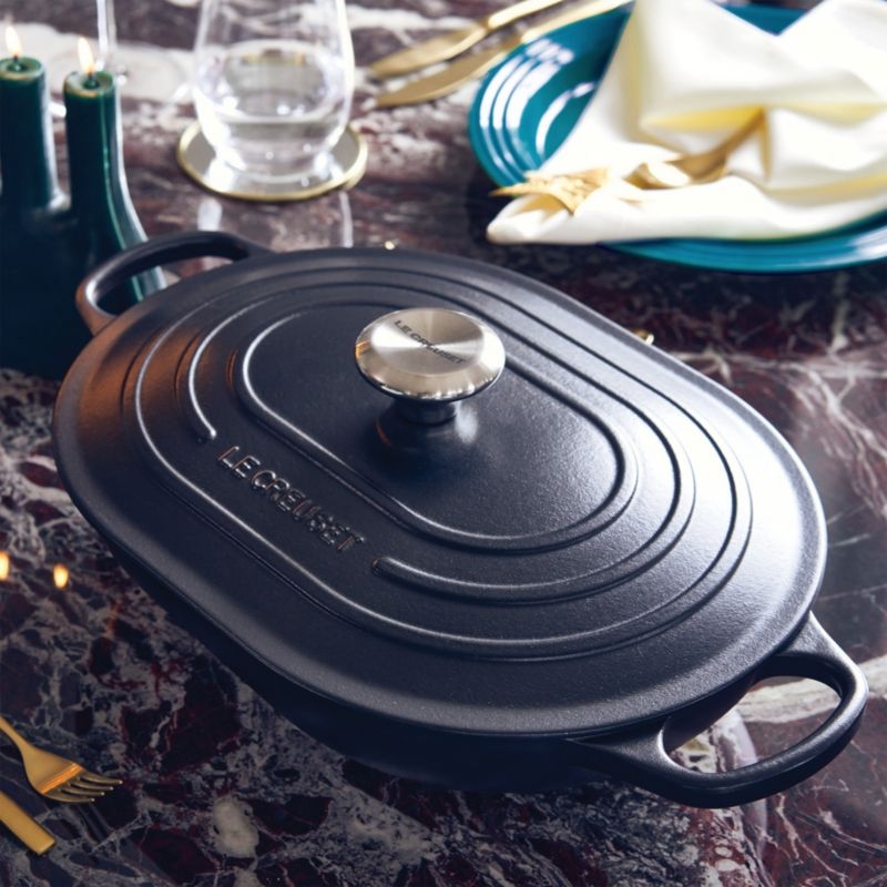 Le Creuset ® 3.75-Qt. Licorice Enameled Cast Iron Covered Oval Casserole Dish - Image 1
