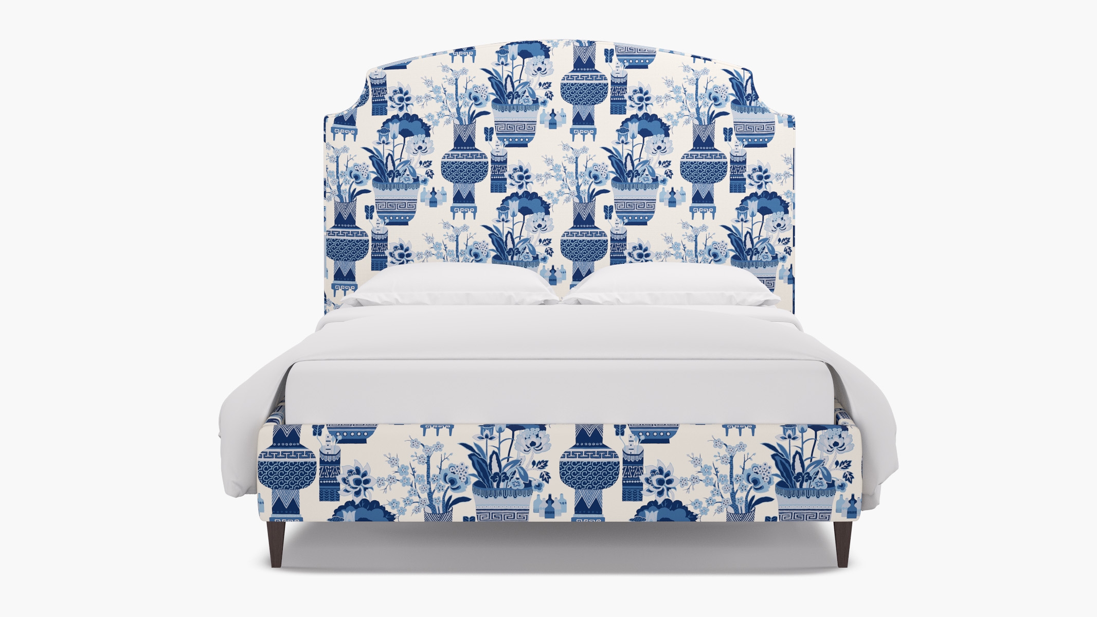 Cove Bed, Delft Kan-Shie, Espresso Square Tapered Leg, Twin - Image 0