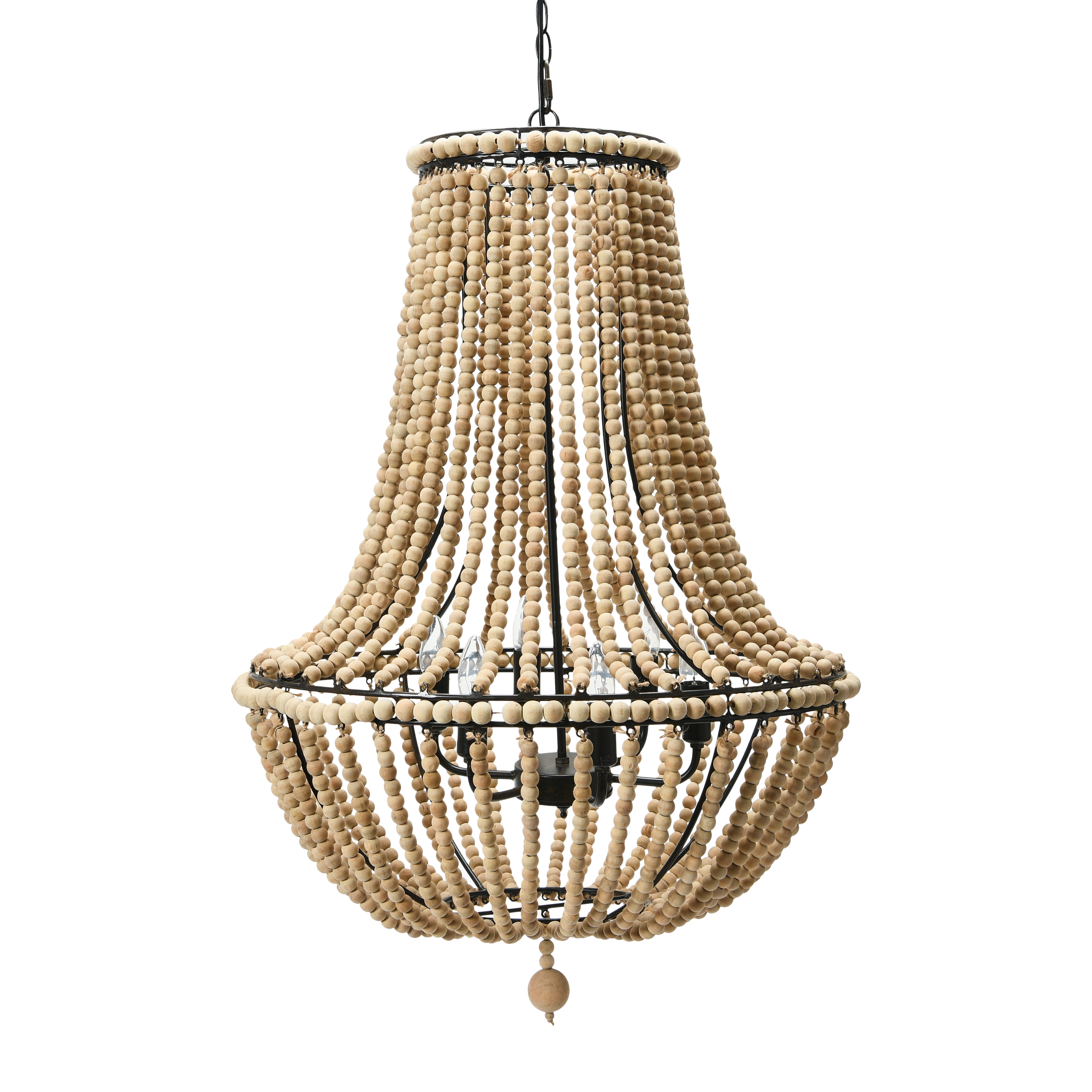 Draped Wood Bead Chandelier - Image 0
