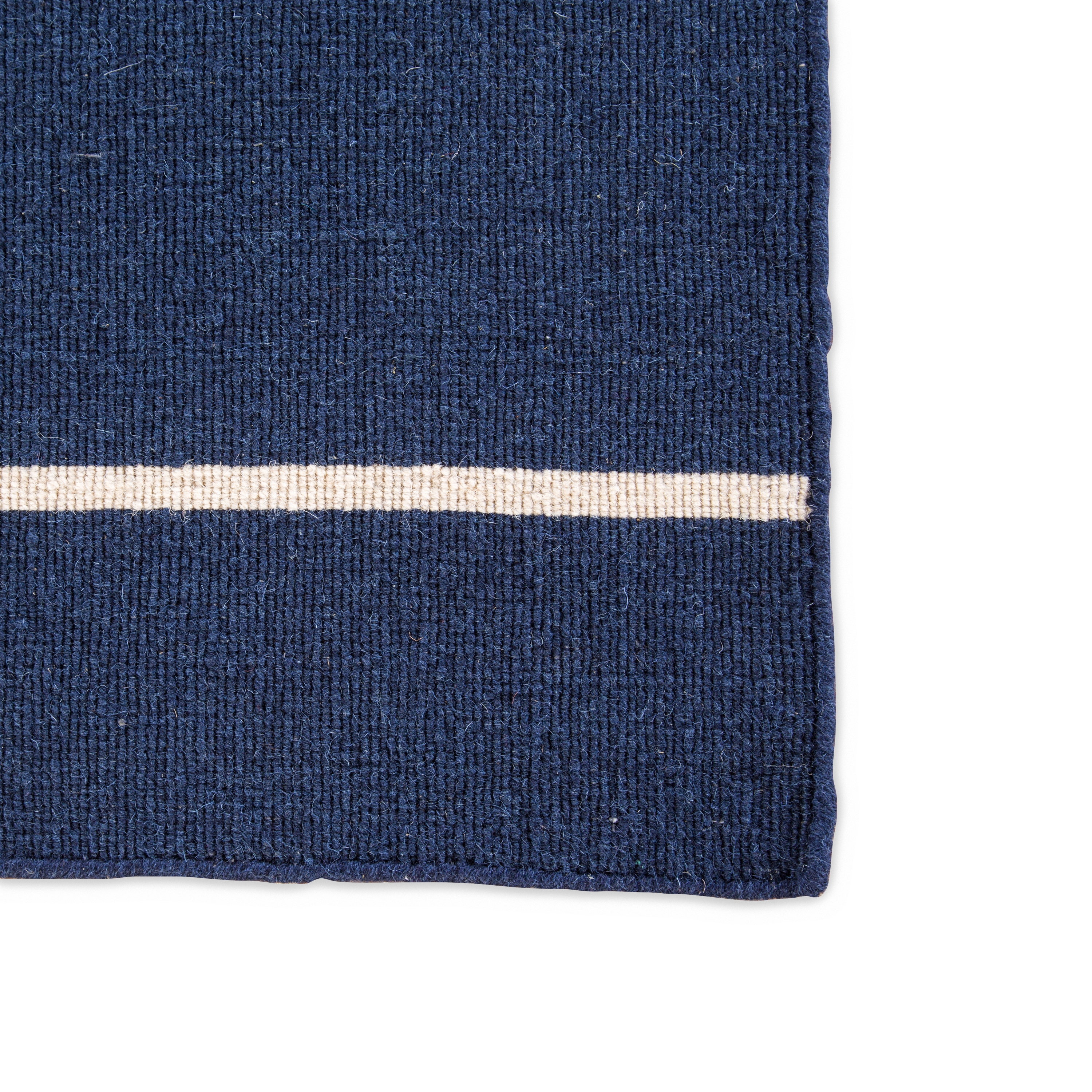 Cape Cod Handmade Stripe Blue/ White Runner Rug (2'6" X 8') - Image 3