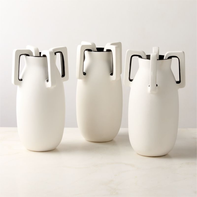 Ethel White and Black Ceramic Vase - Image 3