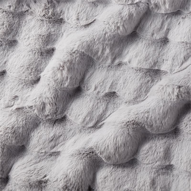 Farleigh Iced Blue Faux Fur Throw Blanket - Image 2