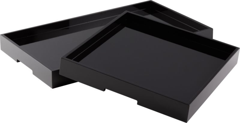 Hi-Gloss Large Black Square Tray - Image 5