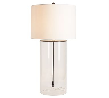 Aria 22.5" Tall Glass Table Lamp, Bronze - Image 1