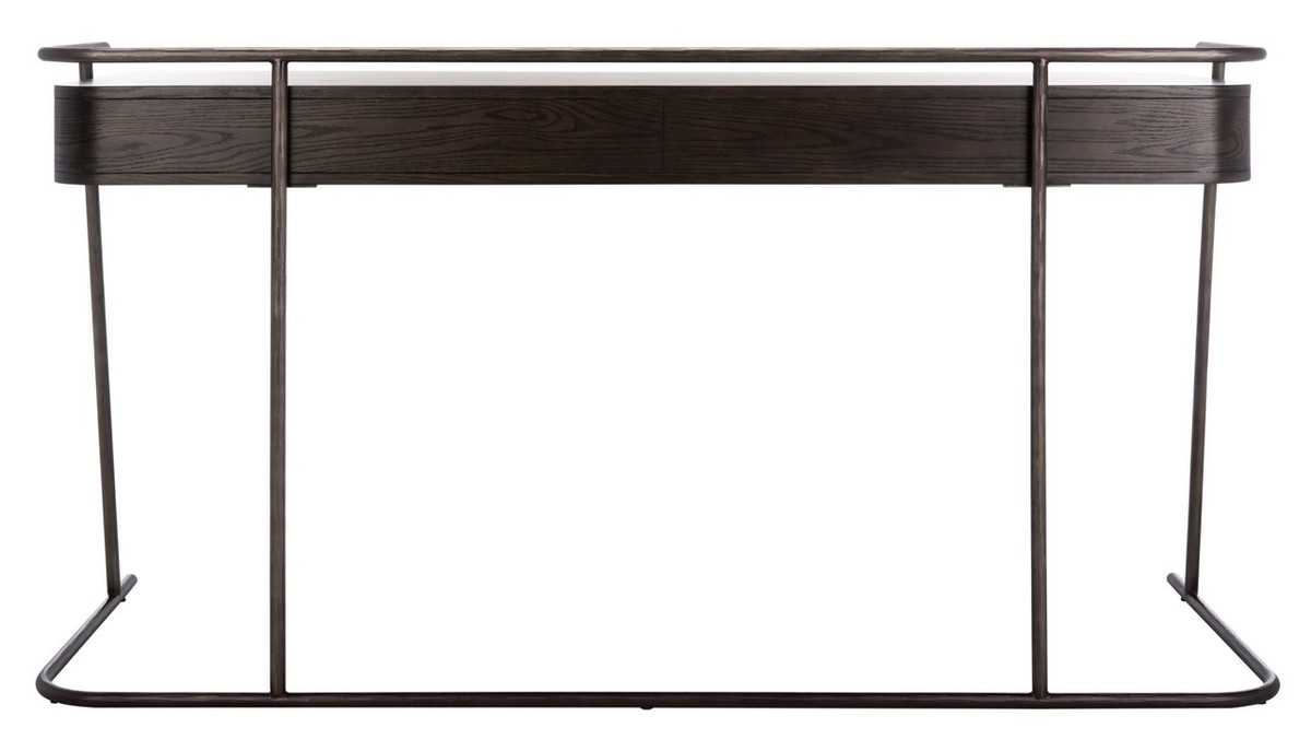 Ferrell Modern Wood Desk - Dark Walnut  - Safavieh - Image 8