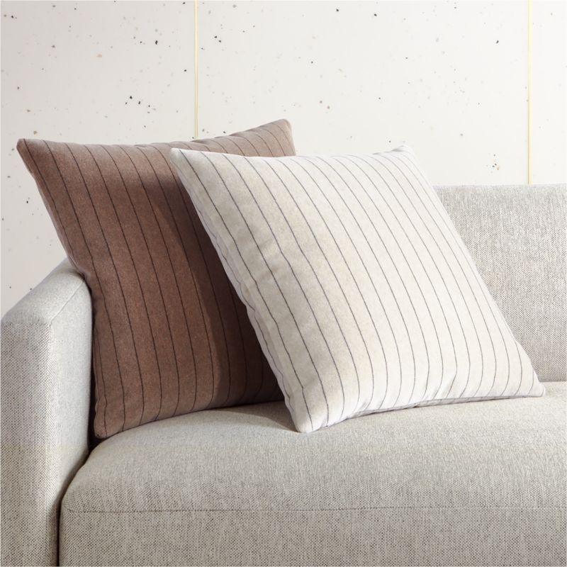 18" Boundary Light Brown Pillow with Feather-Down Insert - Image 1