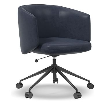 Crescent Office Chair Vegan Leather Saddle Dark Bronze - Image 1