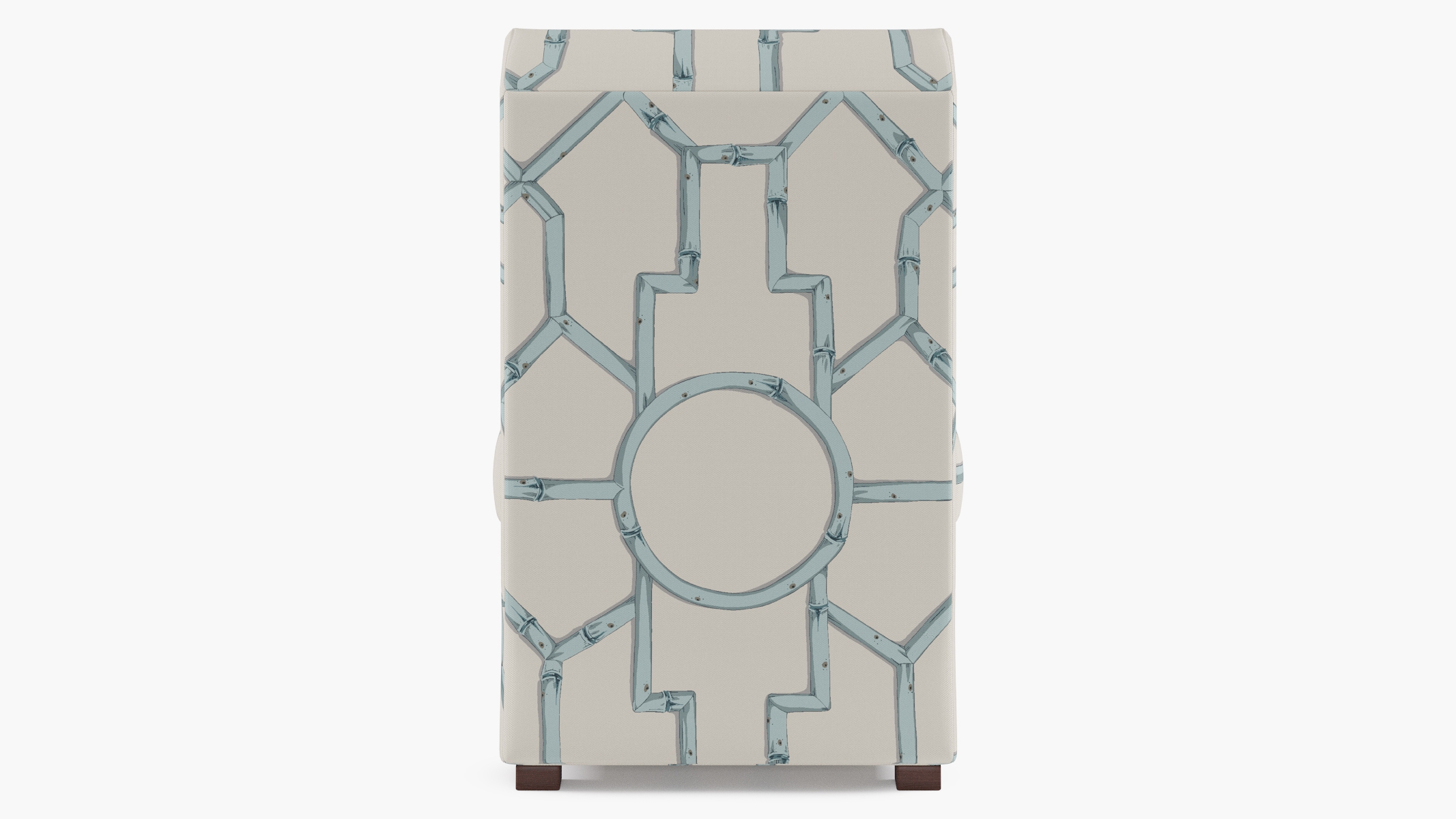 Petite Slipper Chair, Blue Baldwin Bamboo - Image 3