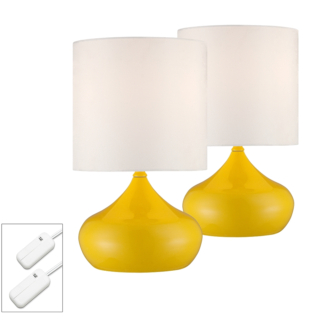 Steel Droplet Canary Yellow Accent Lamps Set of 2 with Dimmers - Style # 80R07 - Image 0