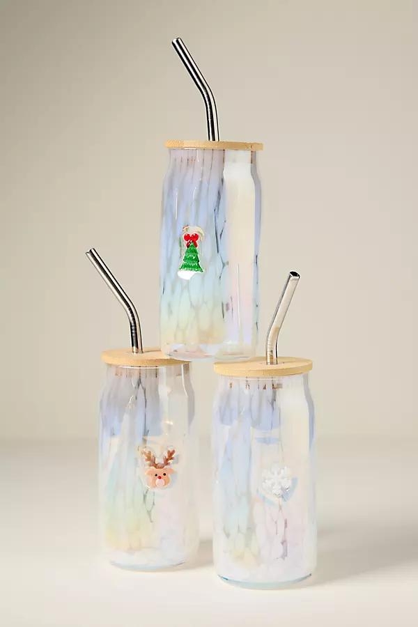 The Festive Confetti Icon Juice Glass Tumbler with Lid - Image 0