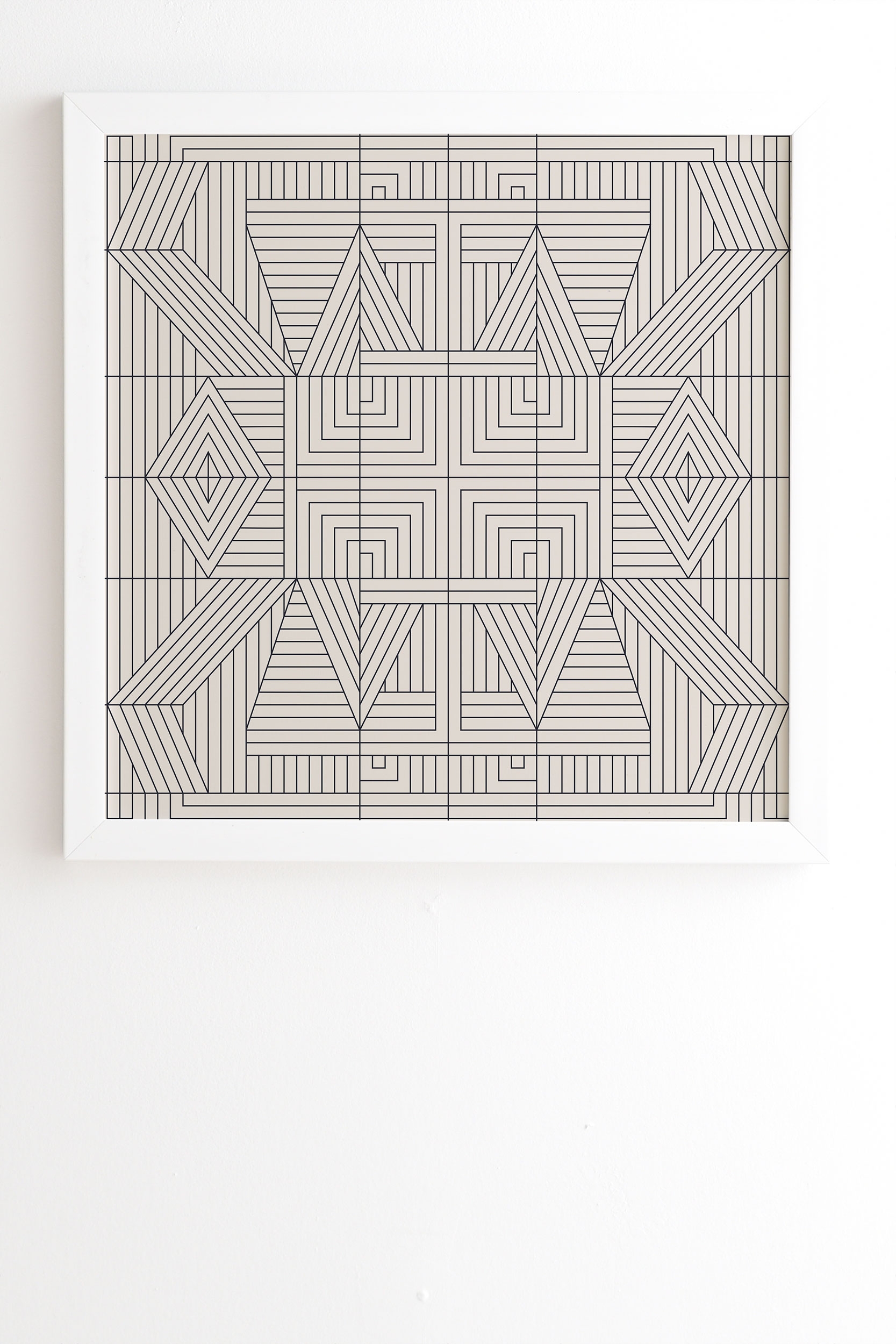 Line Mandala by Holli Zollinger - Framed Wall Art Basic White 11" x 13" - Image 1