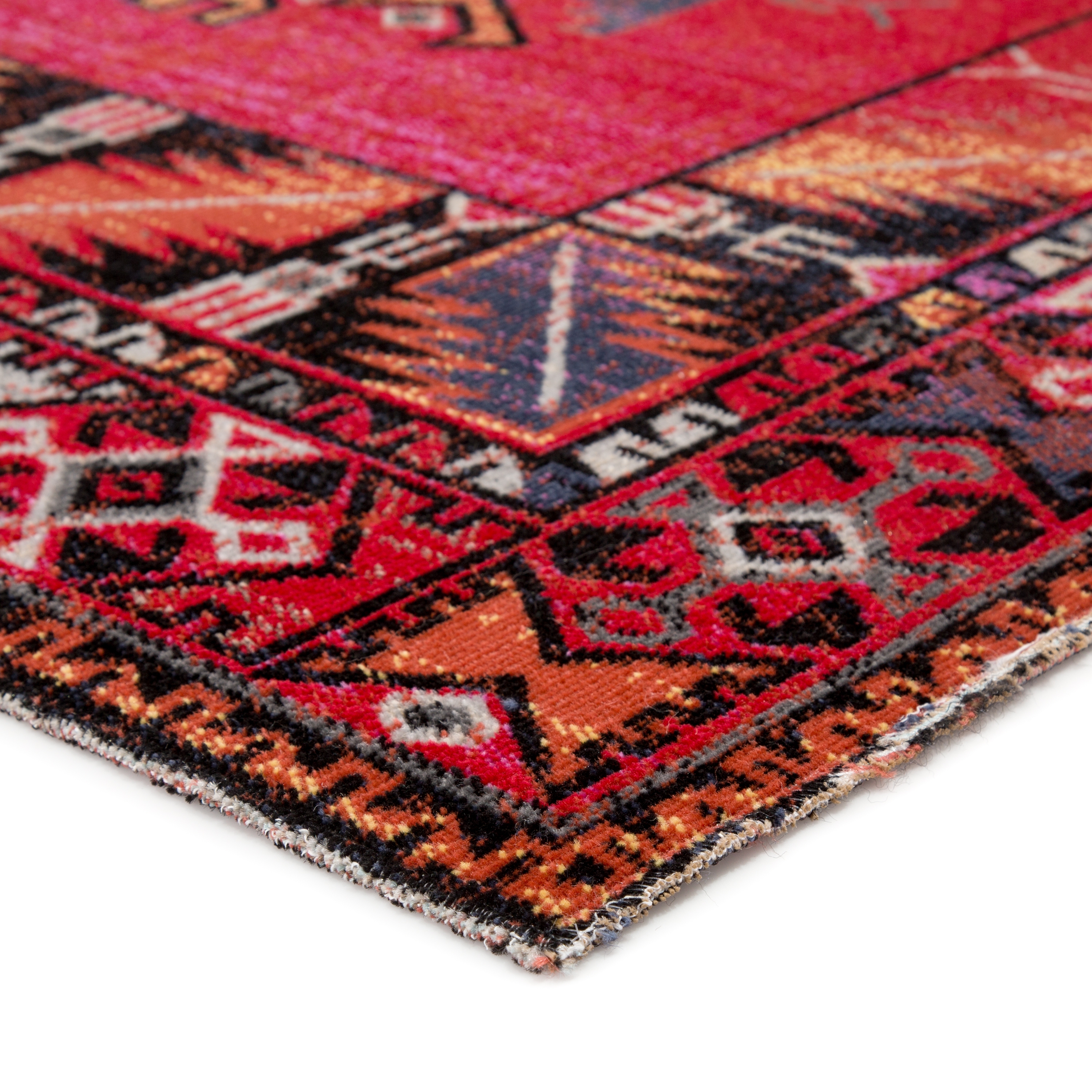 Paloma Indoor/ Outdoor Tribal Red/ Black Area Rug (5'3"X7'6") - Image 1