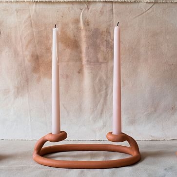 Sin Duo Candlestick, Terracotta - Image 0