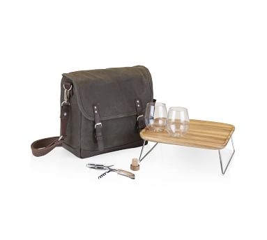 Greenpoint Waxed Canvas Picnic Bag, Set for 2 - Image 3