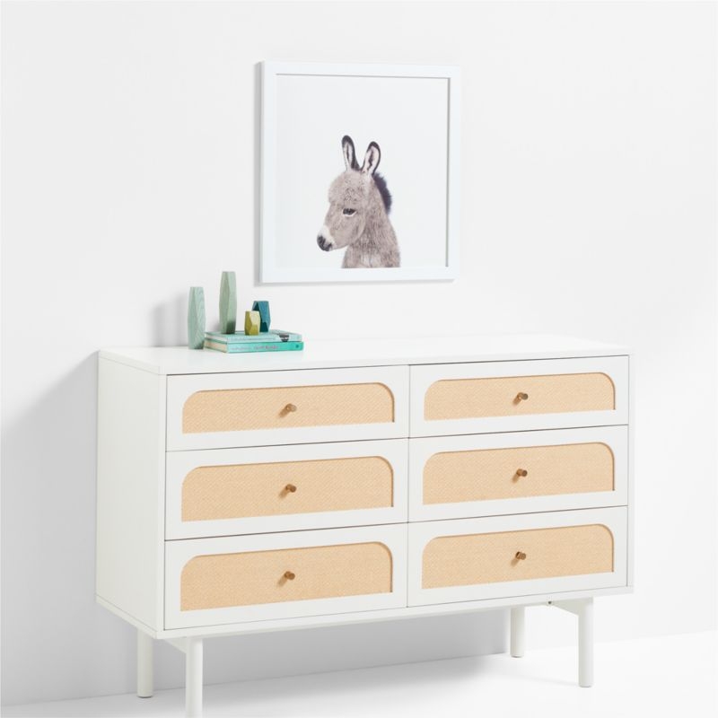 Baby Donkey White Wood Framed Wall Art Print - Image 3