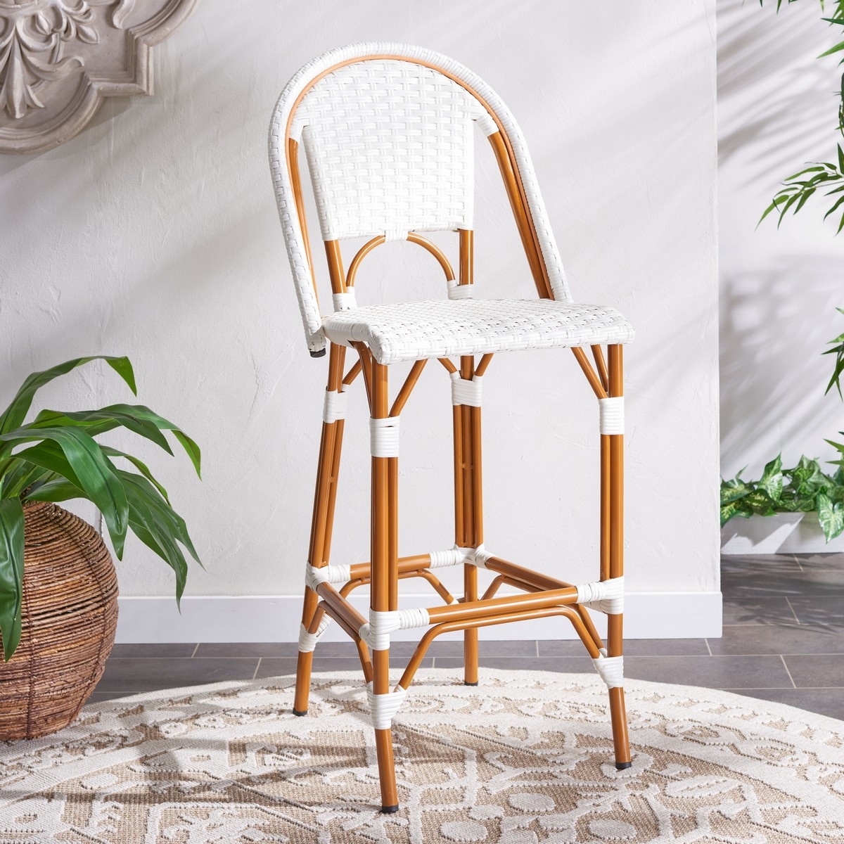California Bar Stool - White - Safavieh - Image 1