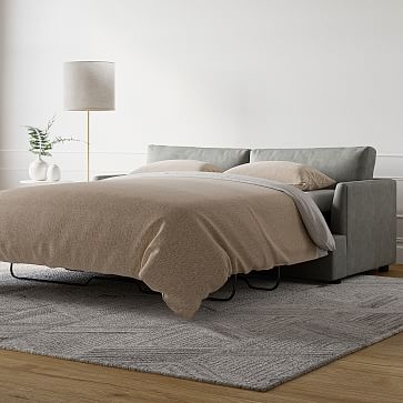 Haven 79" Sleeper Sofa, Yarn Dyed Linen Weave, Frost Gray - Image 1