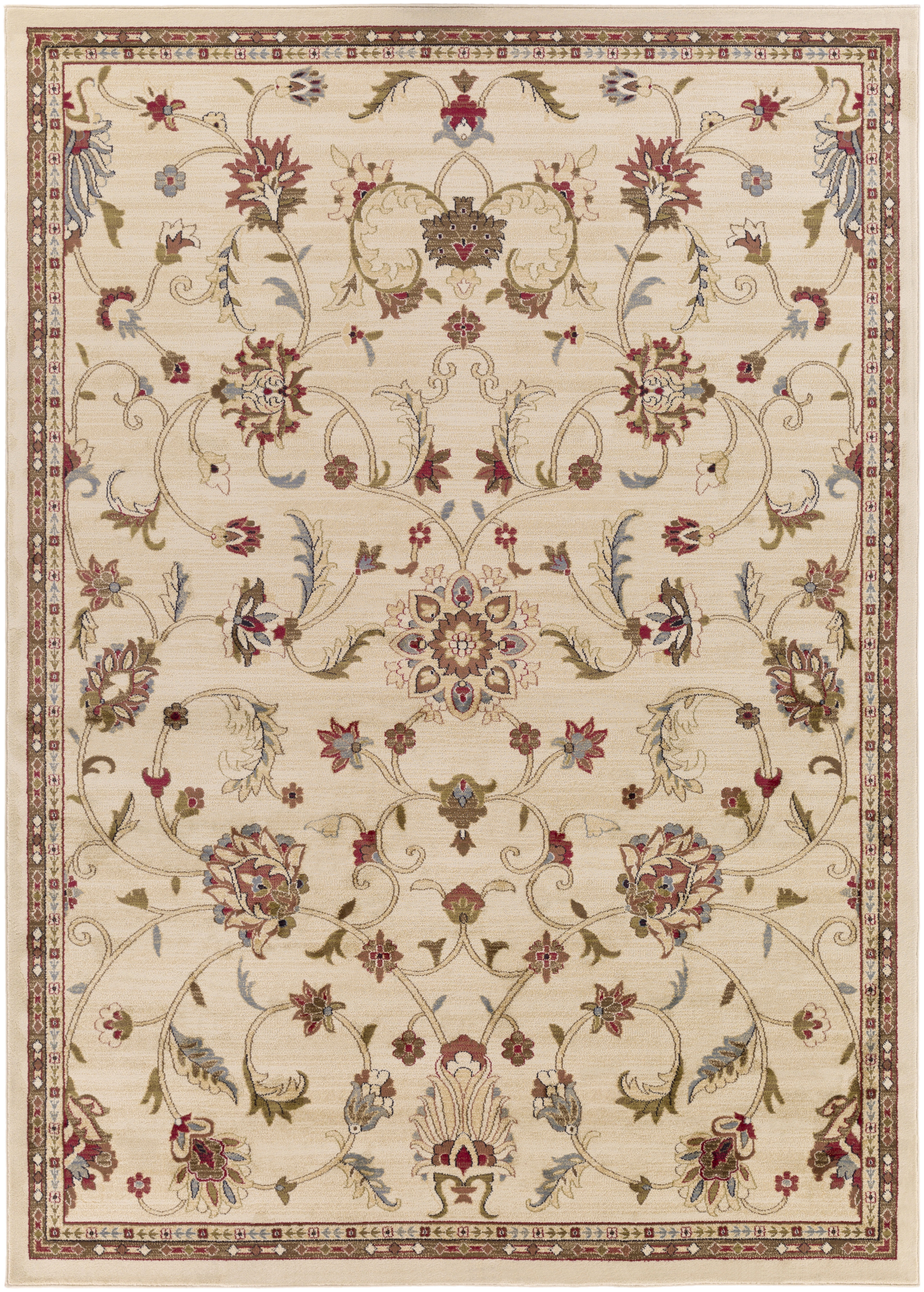 Riley Beige Indoor 7'10" x 10'10" Machine Woven Rug - Image 0
