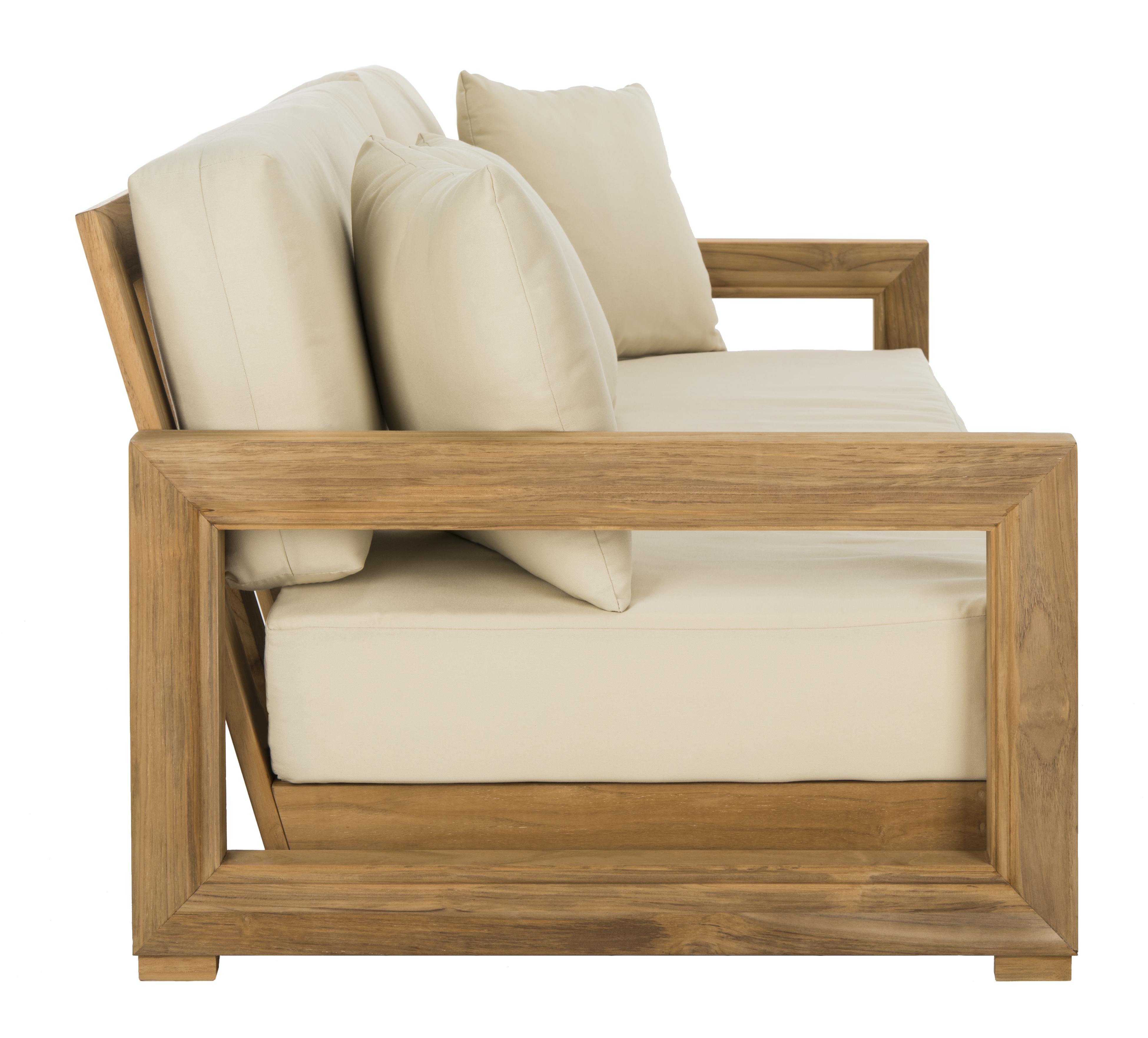 Montford 3-Seat Bench - Teak/Beige - Safavieh - Image 3