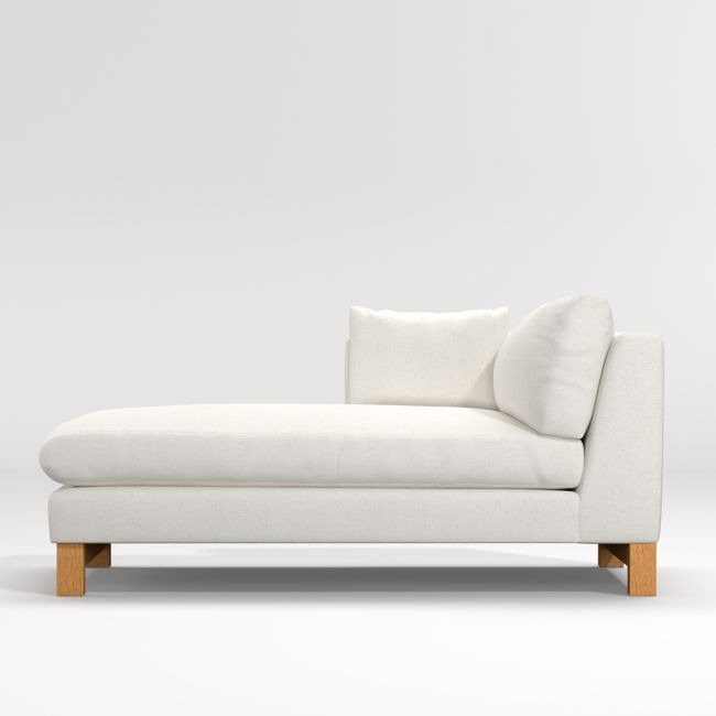 Pacific Left-Arm Chaise Lounge with Wood Legs - Image 0