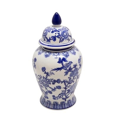 Beaury Blue/White Ceramic Jar - Image 0
