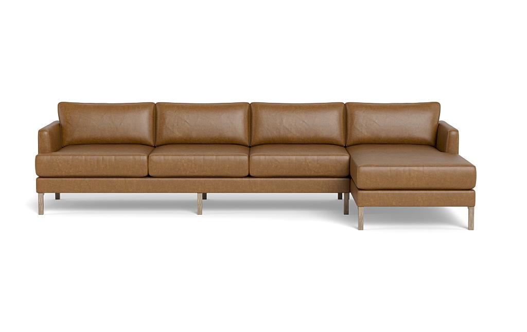 Winslow Leather 4-Seat Right Chaise Sectional - Image 0