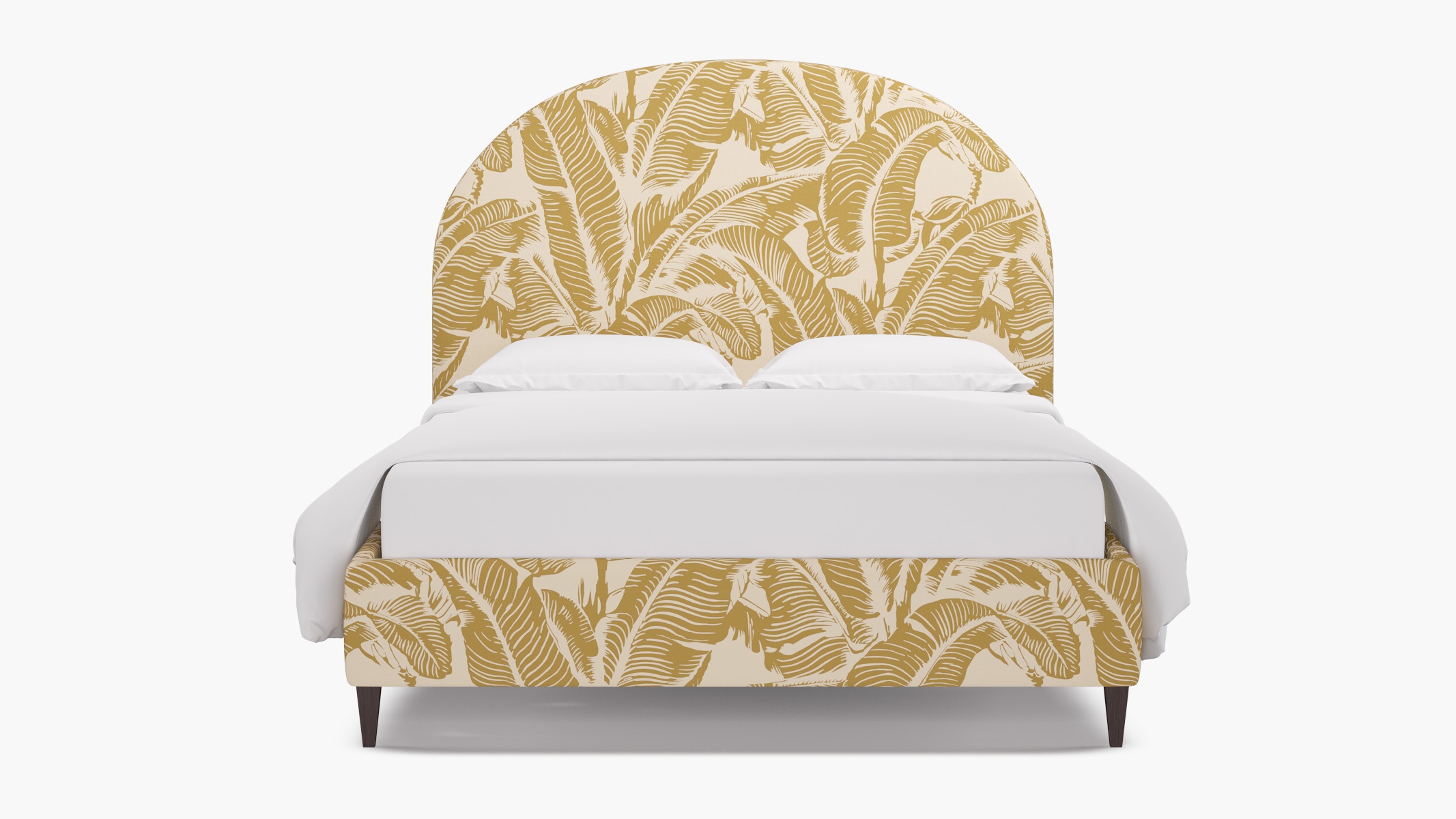 Demilune Bed, Ochre Martinique® Encore, Espresso Square Tapered Leg, Twin - Image 0