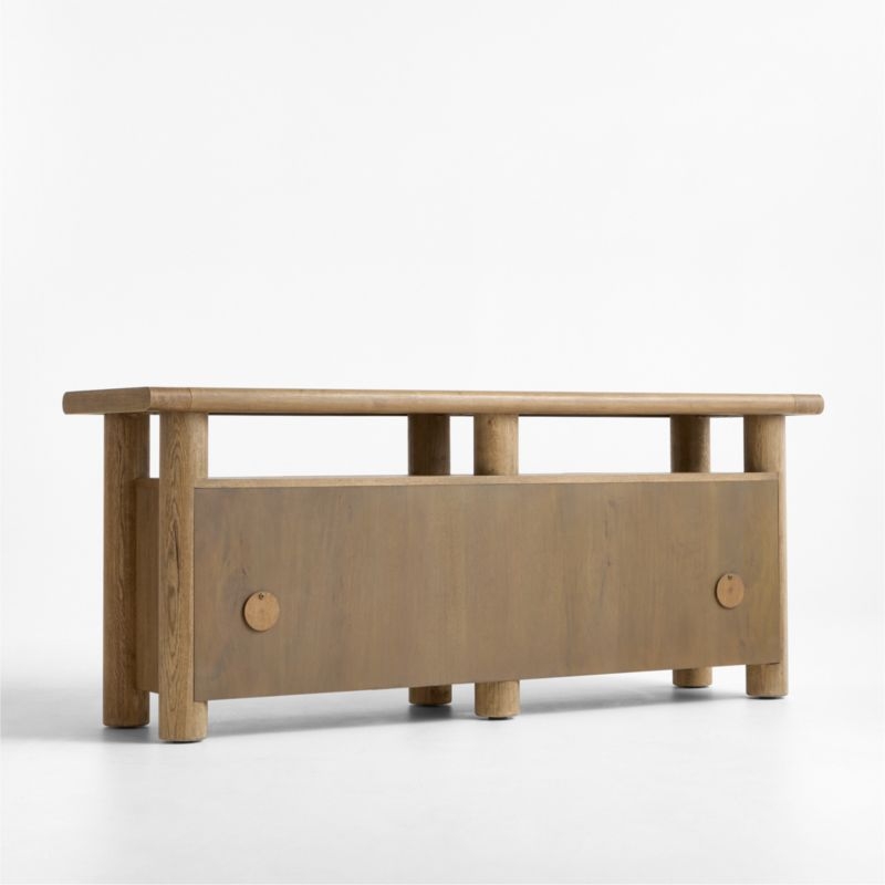 Breckenridge 78" Weathered Rustic Oak Wood Credenza - Image 3