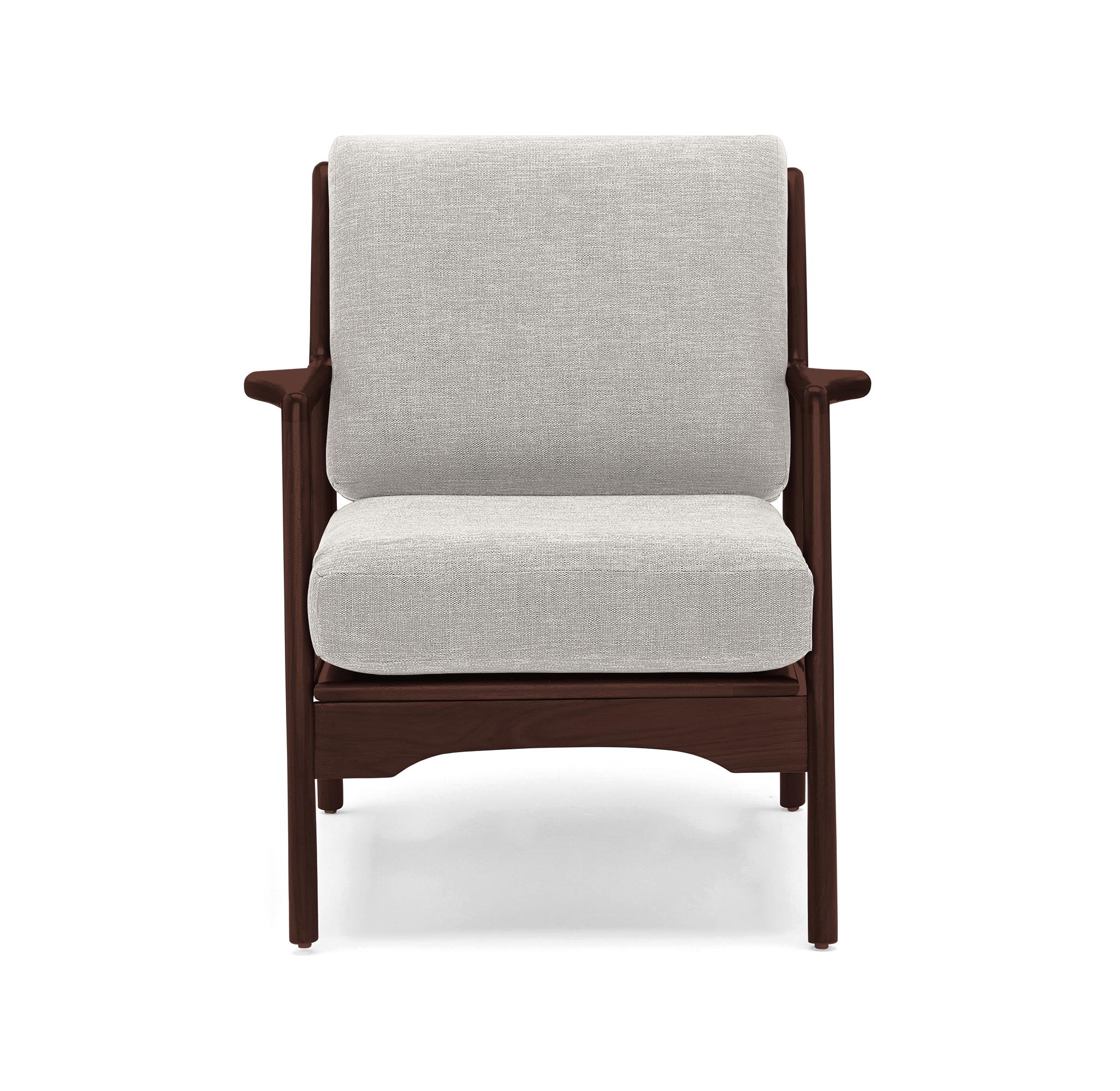 Beige/White Collins Mid Century Modern Chair - Merit Dove - Walnut - Image 1